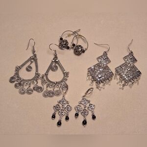 Vintage Silver Dangle Earrings Bundle